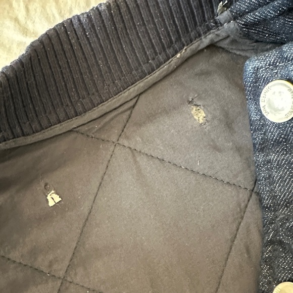 Zara Dark Denim Quilted Bomber Jacket - Picture 7 of 7